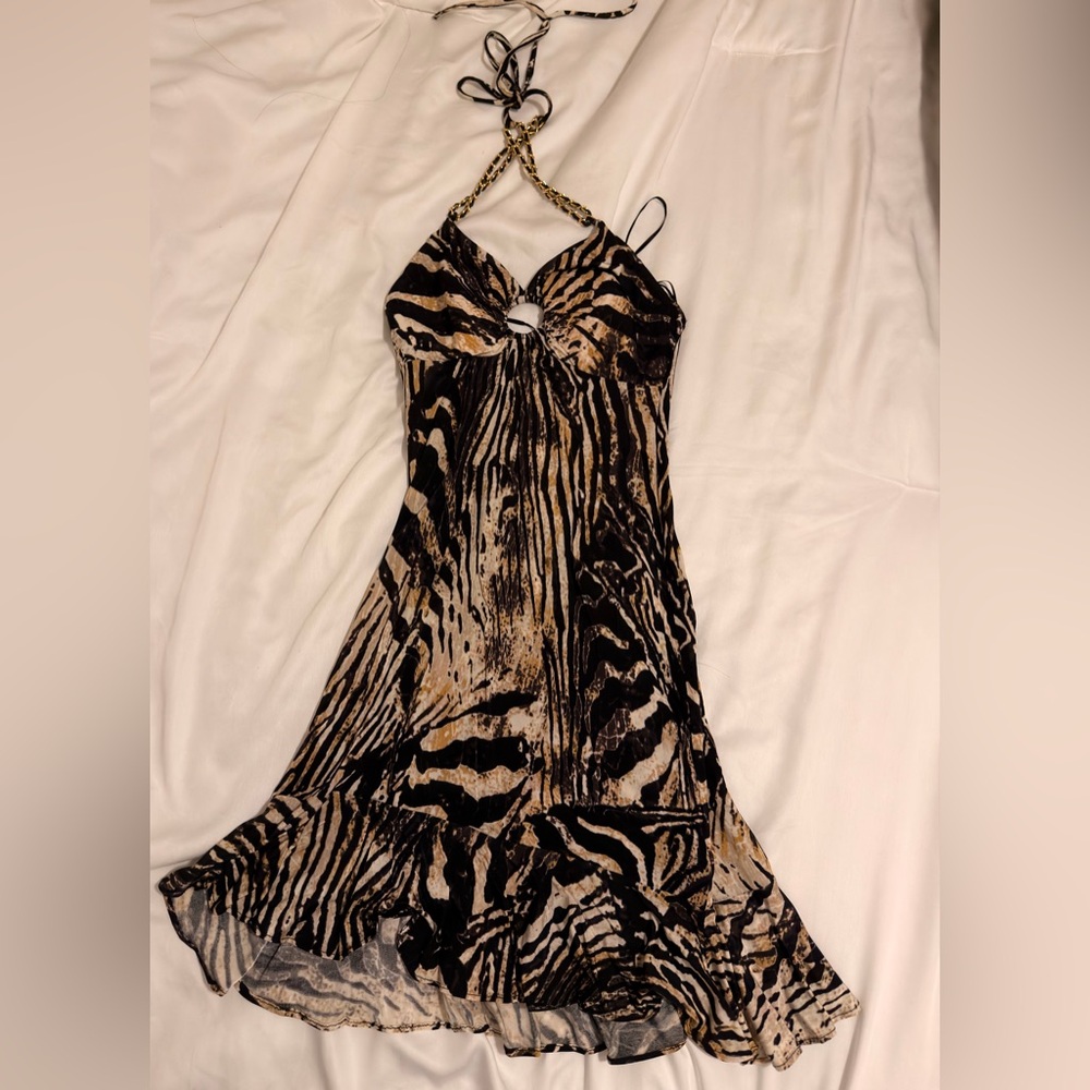 Guess Animal Print Halter Dress